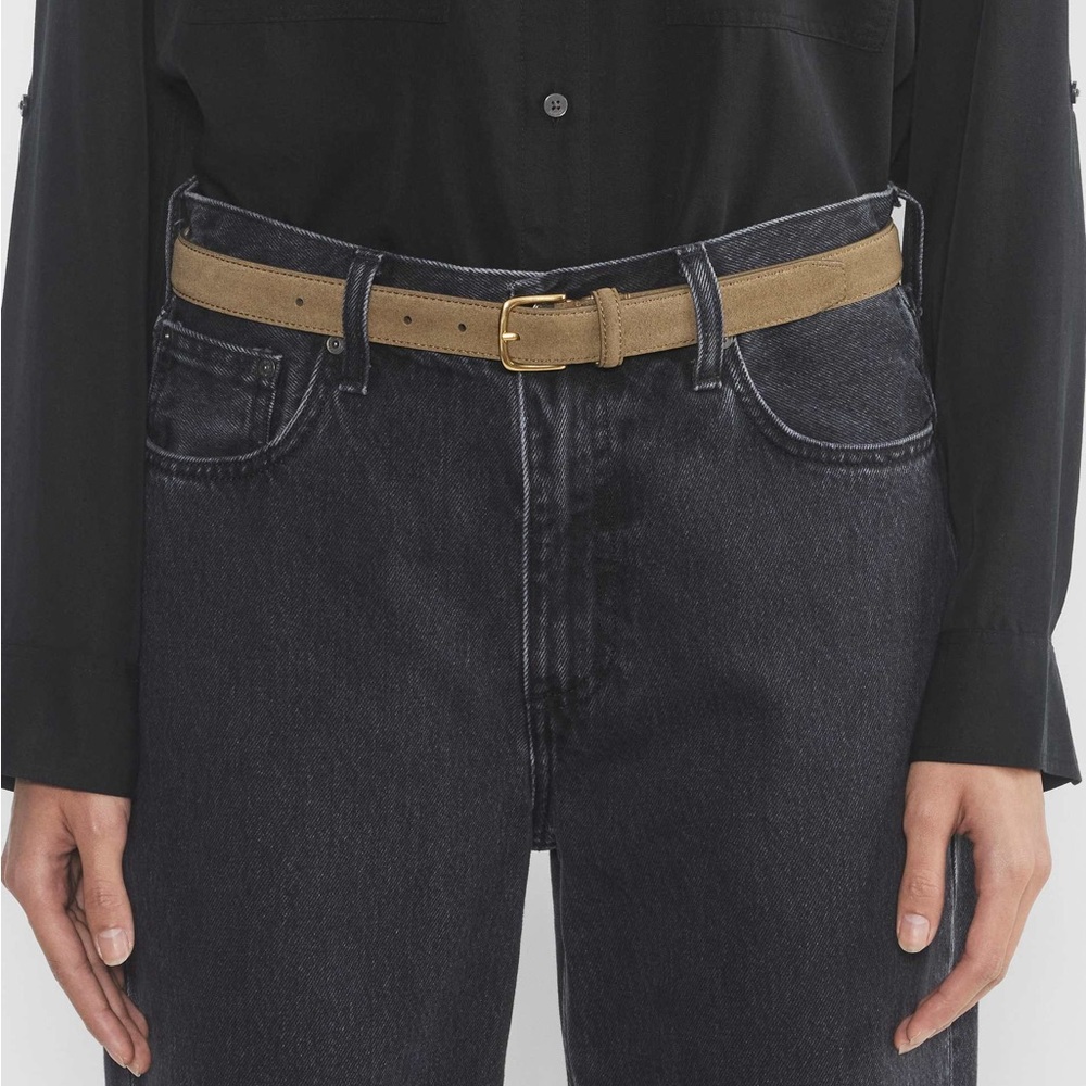 Aritzia brass suede belt